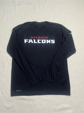 Nike NFL Atlanta Falcons Dri Fit Long Sleeve Black T Shirt Mens M Jersey Bijan